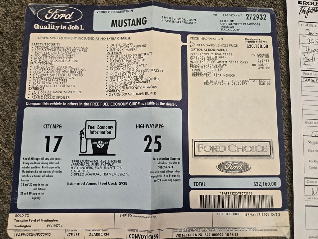 1998 Ford Mustang GT Roush
