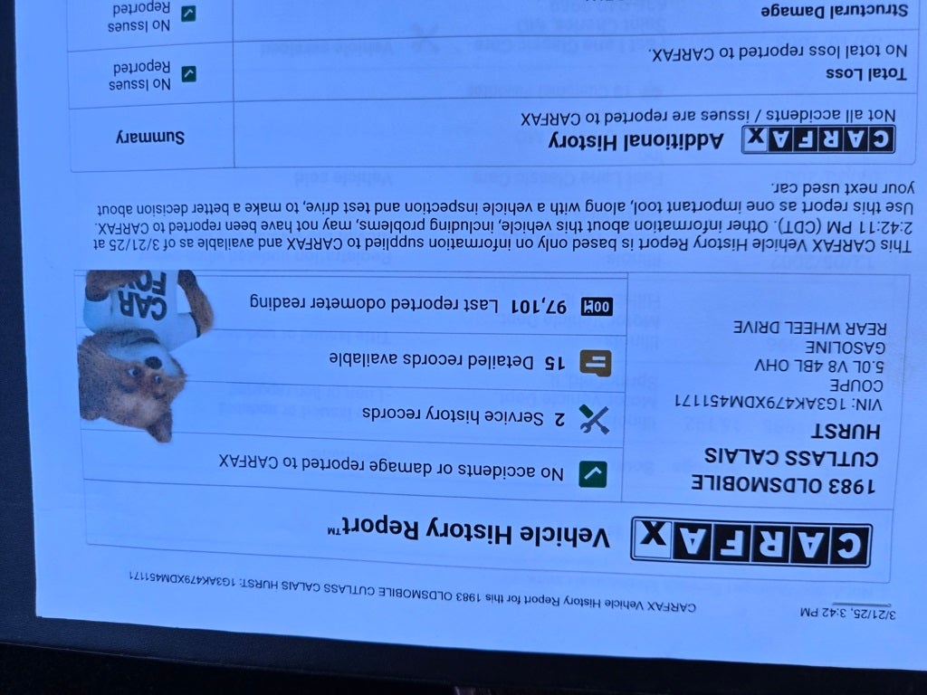 1983 Oldsmobile Cutlass 442 Hurst