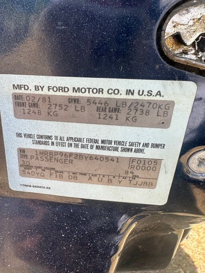 1983 Lincoln Mark VII Base