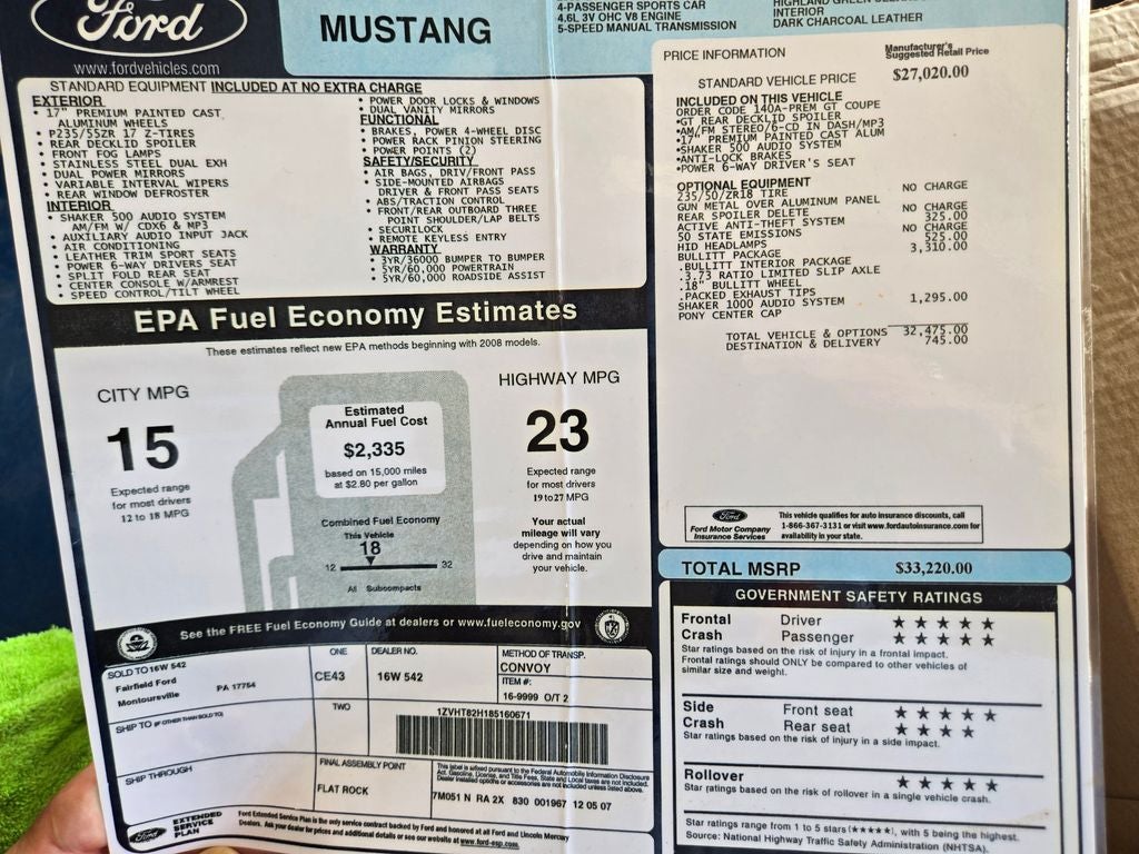 2008 Ford Mustang GT Premium Bullitt