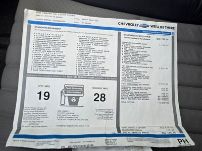 2002 Chevrolet Camaro SS 35th Anniversary