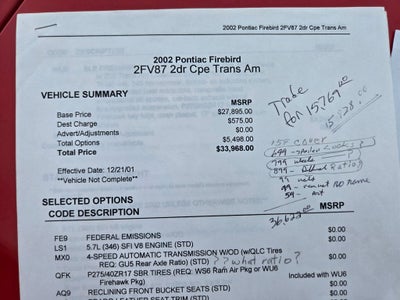 2002 Pontiac Firebird Formula