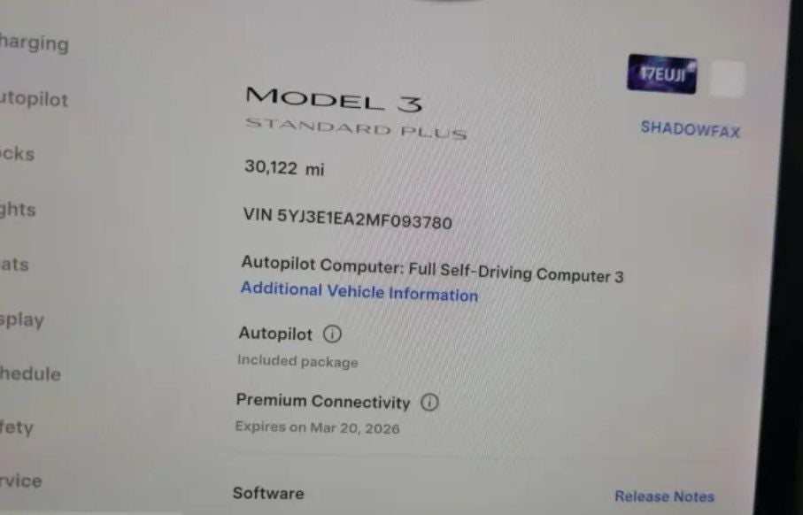 2021 Tesla Model 3 Standard Range Plus