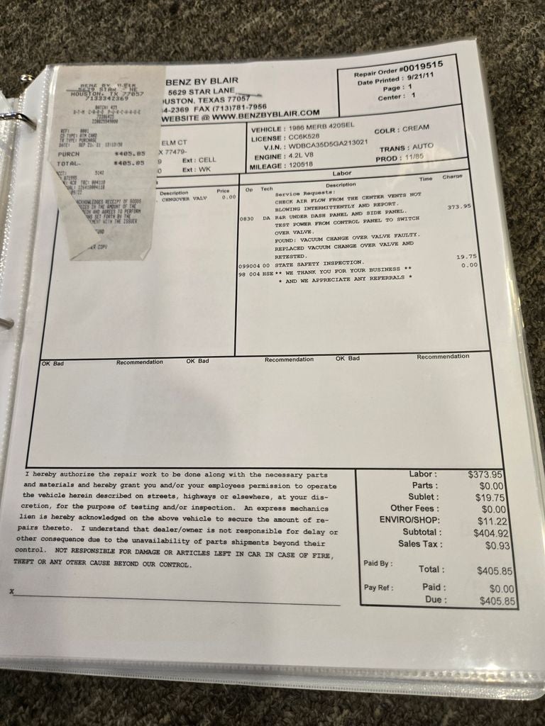 1986 Mercedes-Benz 400-Class 420
